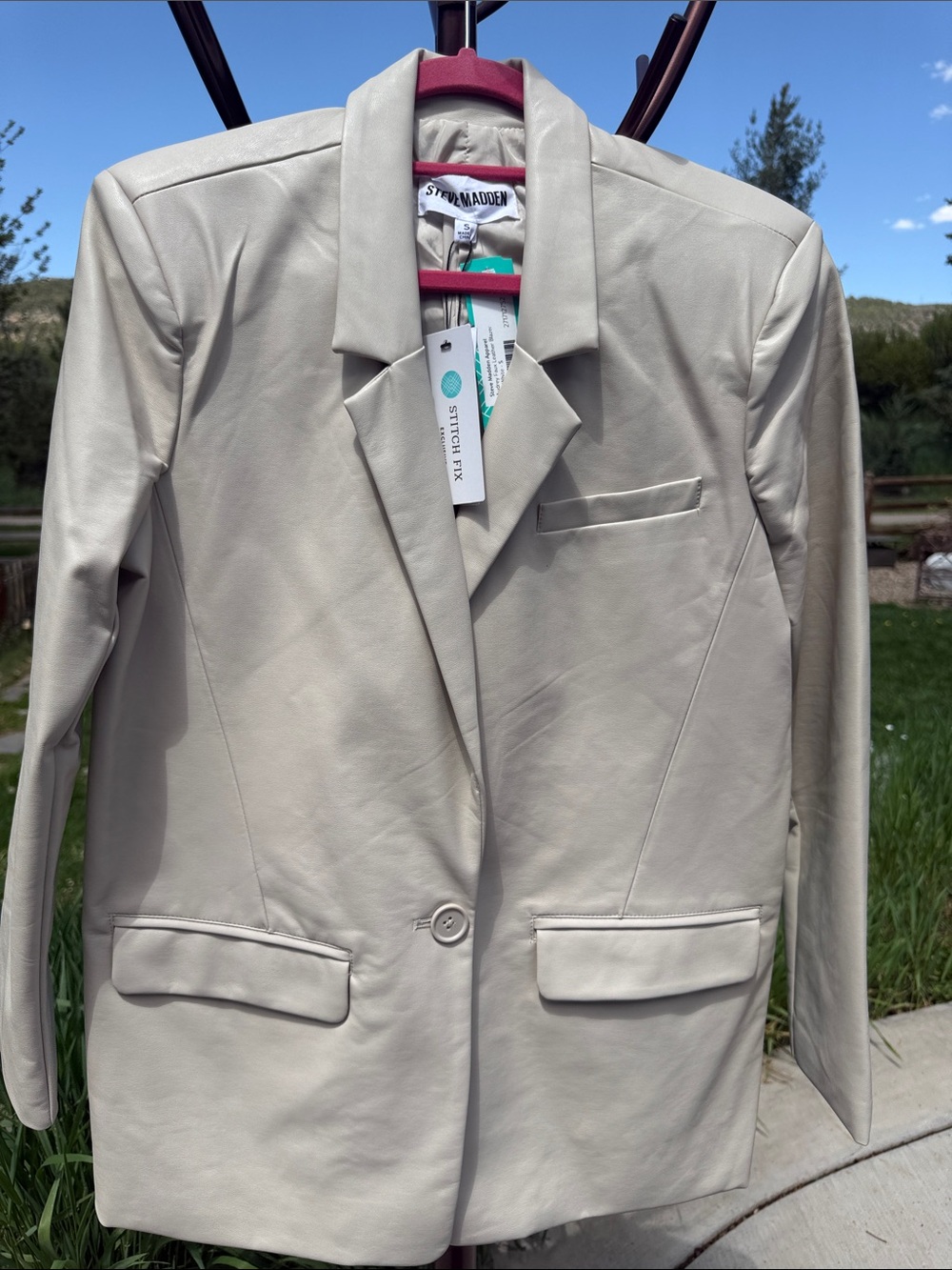 Steve Madden Audrey faux leather blazer